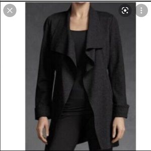 CAbi Take Charge Knit Jacket Sweater Gray Draped sz M